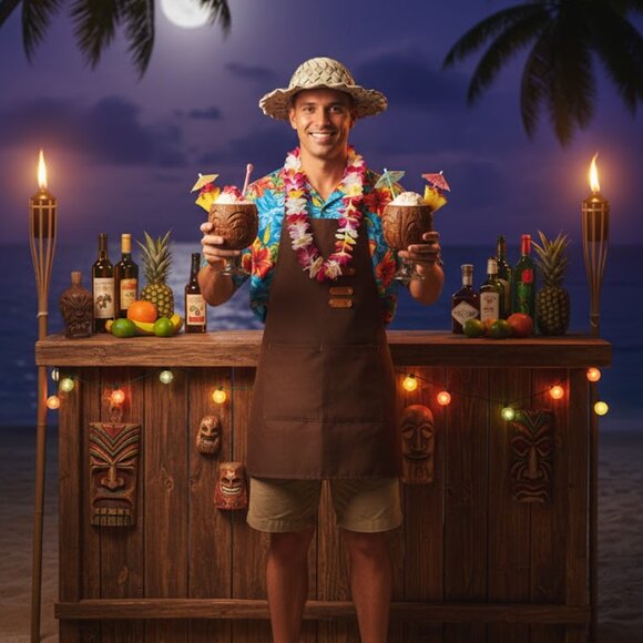 Tropical Straw Party Hat – New, Adult Size - Picture 6 of 8